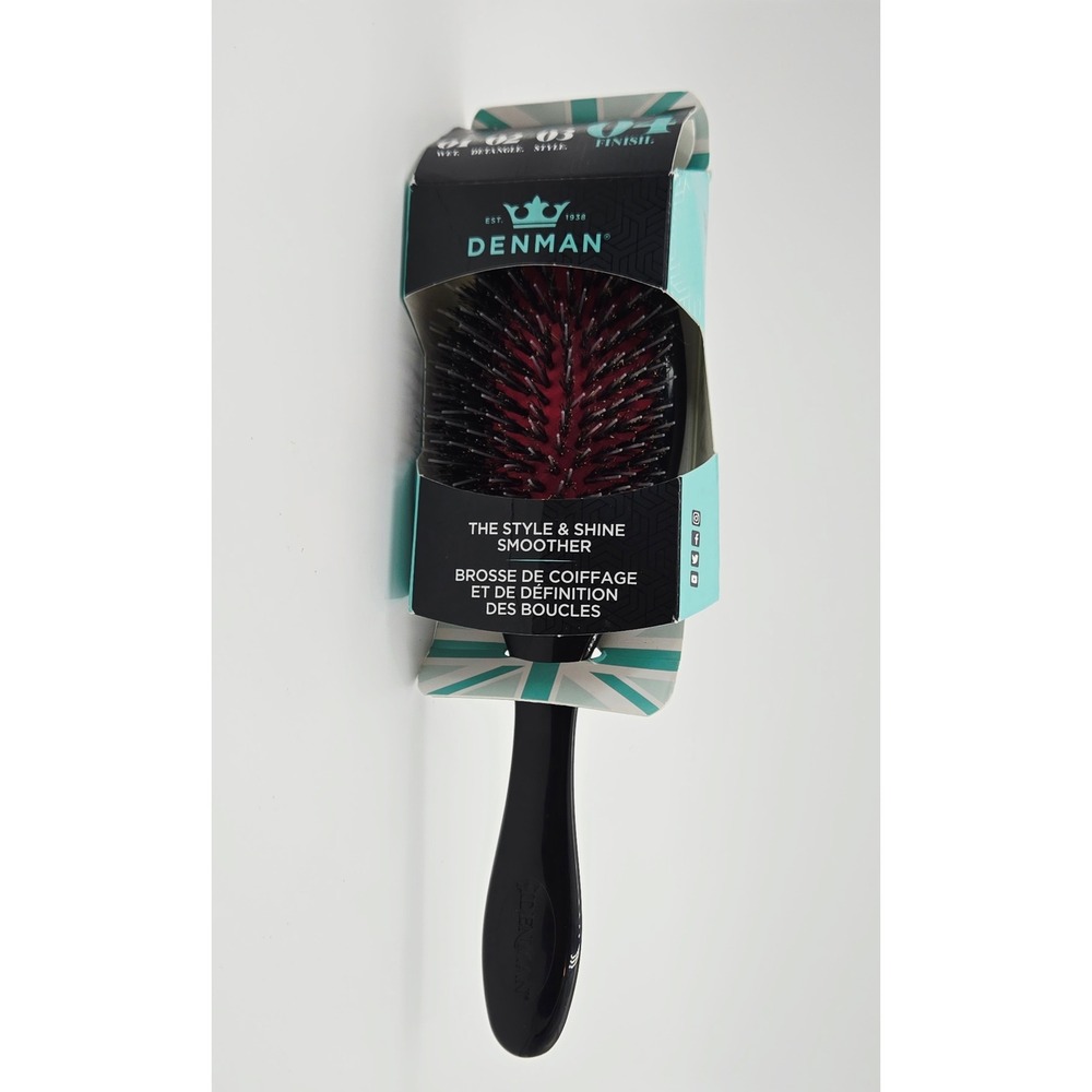 Denman D81M Style & Shine Smoother Hair Brush Boar Bristle Nylon Pins New